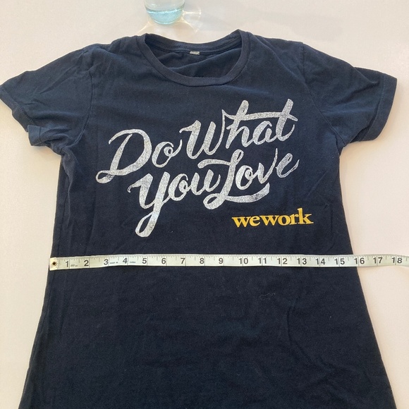 WeWork Do What You Love Black Slim Fit Vintage T-Shirt - Picture 4 of 5